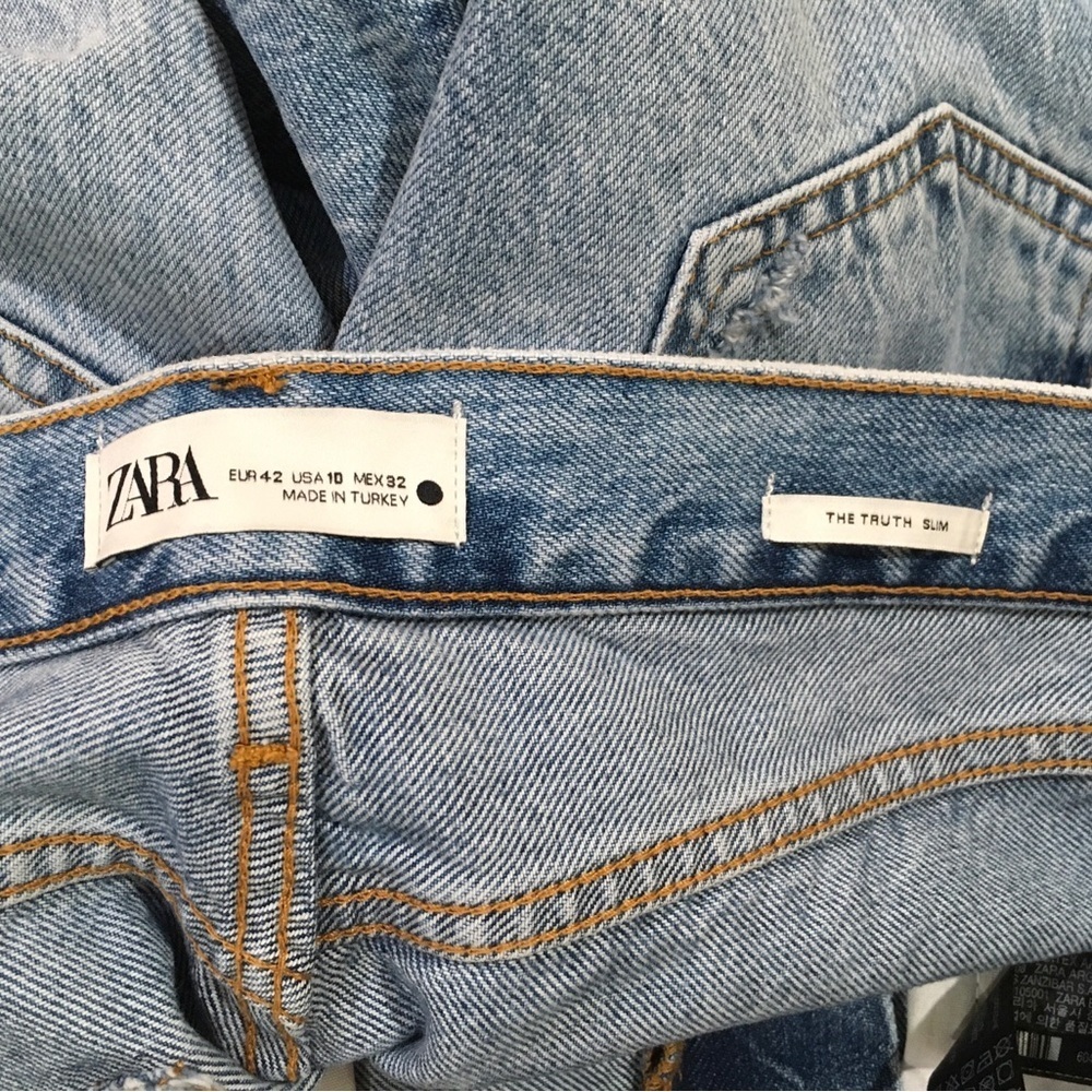 New zara Jeans the truth slim Durrel Blue denim size 10/w32 Womens 6045 - Picture 9 of 11